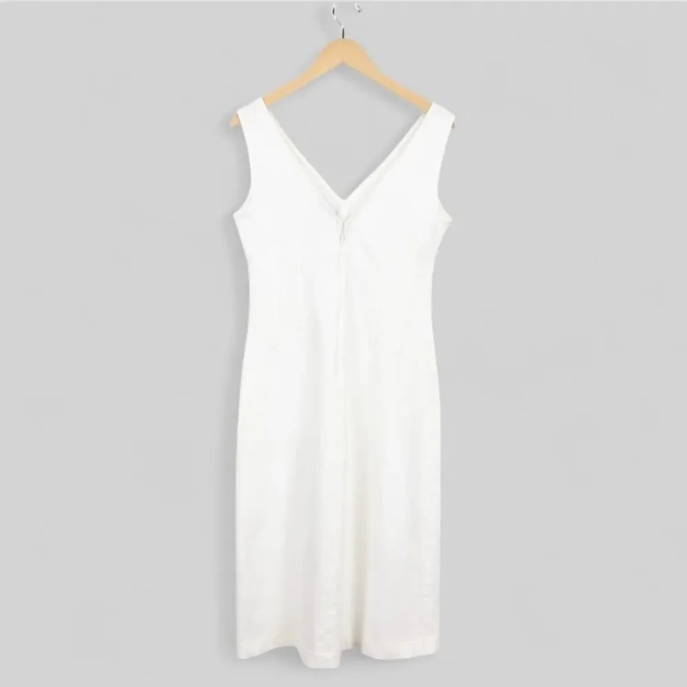 J. Crew Corset midi dress in stretch twill in White Size 10 NWT CI668